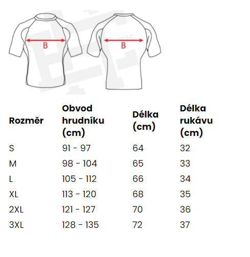 0Triko kratke tabulka